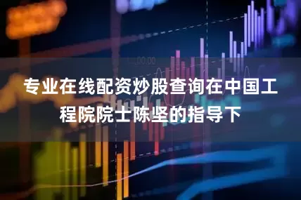 专业在线配资炒股查询　　在中国工程院院士陈坚的指导下